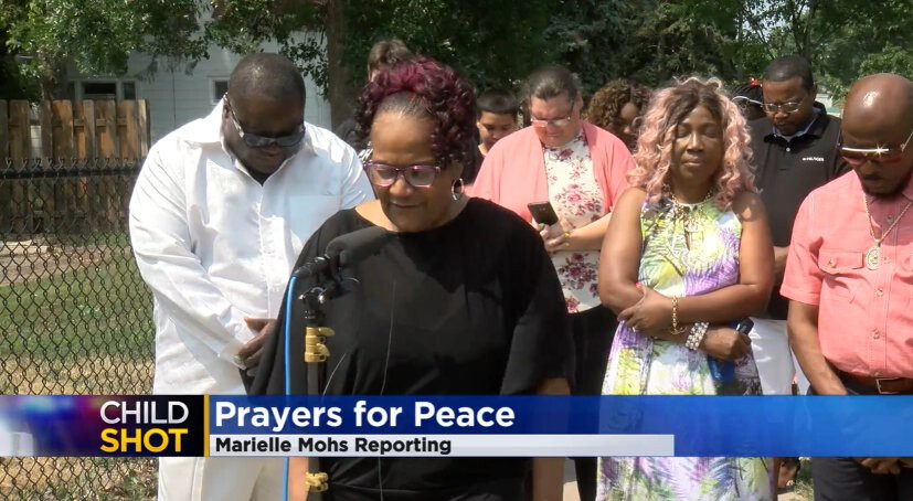 <i>WCCO</i><br/>Community and church leaders gather in Minneapolis on July 11 after a 3-year-old was shot while playing outside two days earlier.