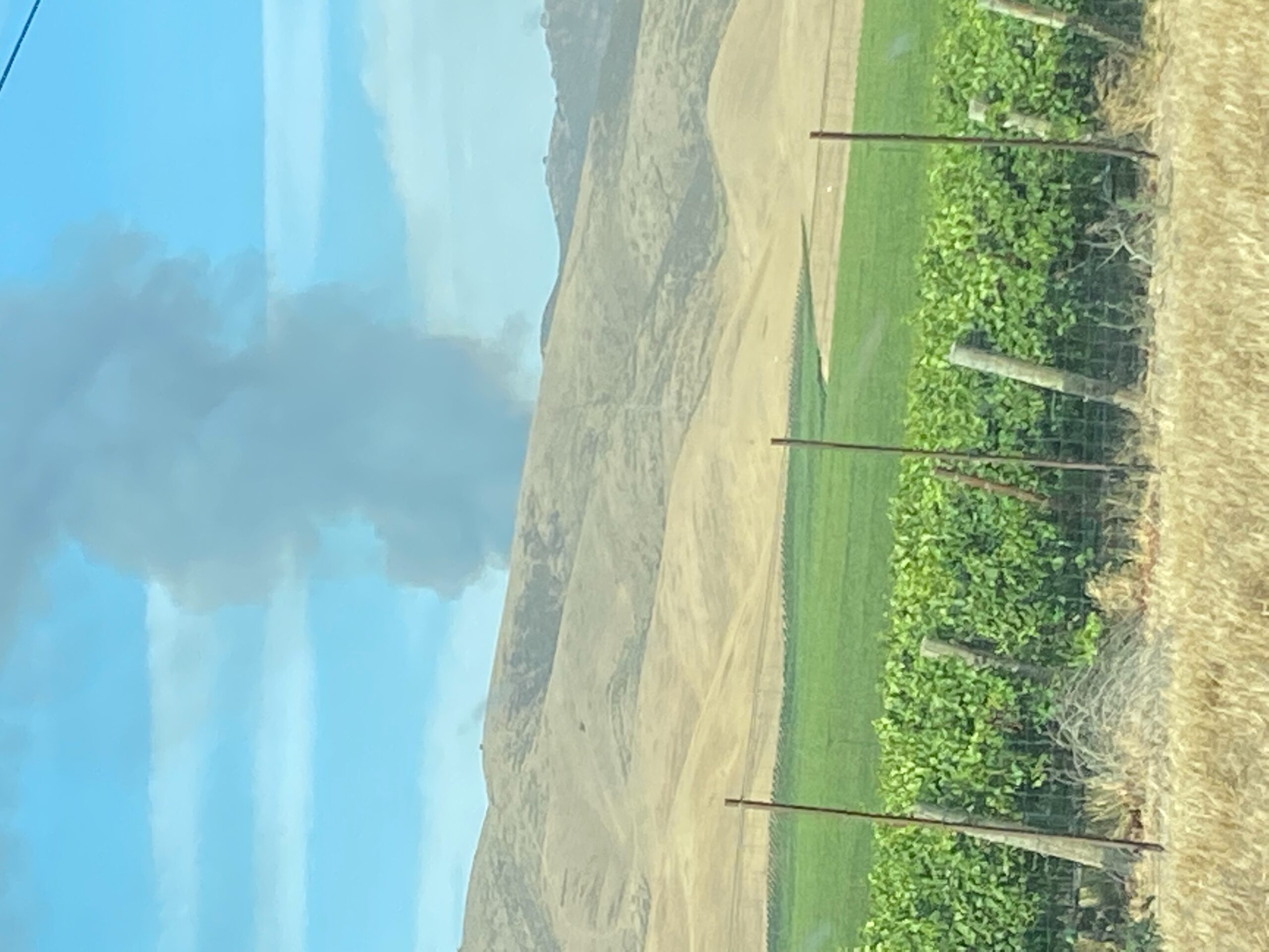 A photo shared with KION of a fire burning near Highway 146. Photo date 7/28/2021.